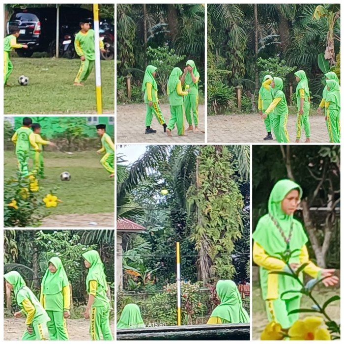 Siswa Kelas 5B MIN 2 Muaro Jambi Gelar Belajar di Luar Ruangan