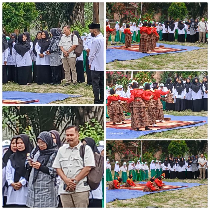 Tari Sekapur Sirih Sambut kedatangan Tim Asesor di MIN 2 Muaro Jambi,
