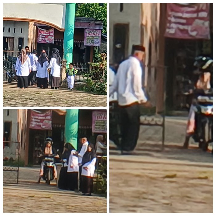 Guru MIN 2 Muaro Jambi Sambut Siswa di Gerbang