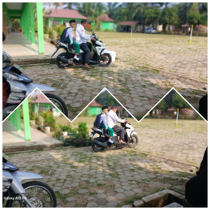 Staf MIN 2 Muaro Jambi Dampingi Siswa Pulang Karena Sakit