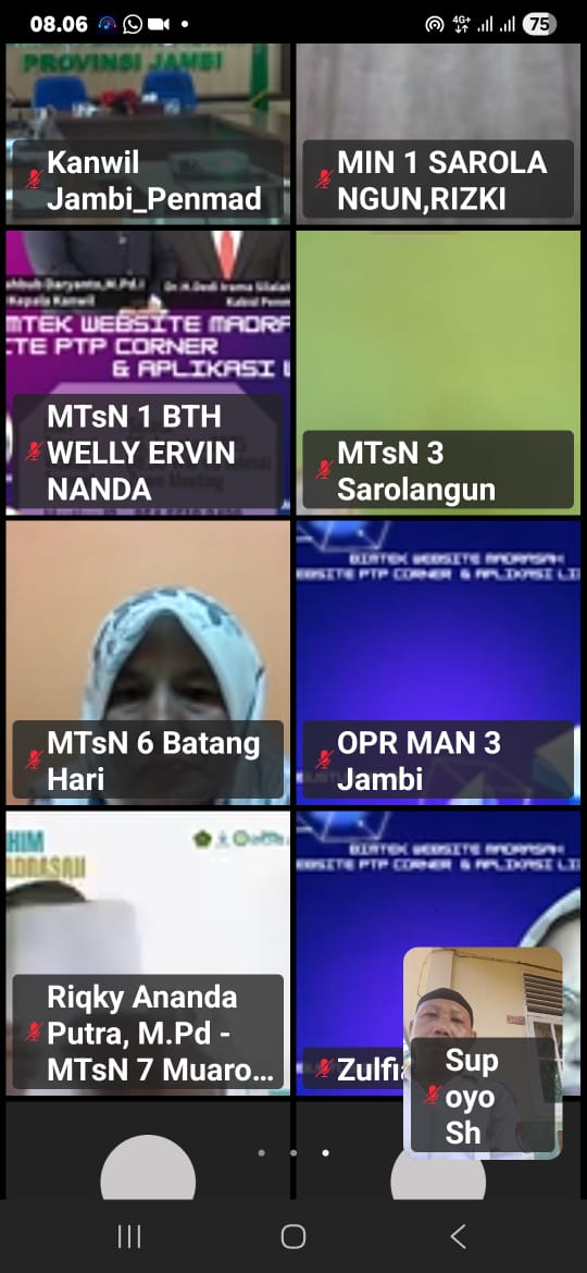 BIMTEK PENGOLAHAN WEBSITE MADRASAH OLEH KANWIL PROVINSI JAMBI