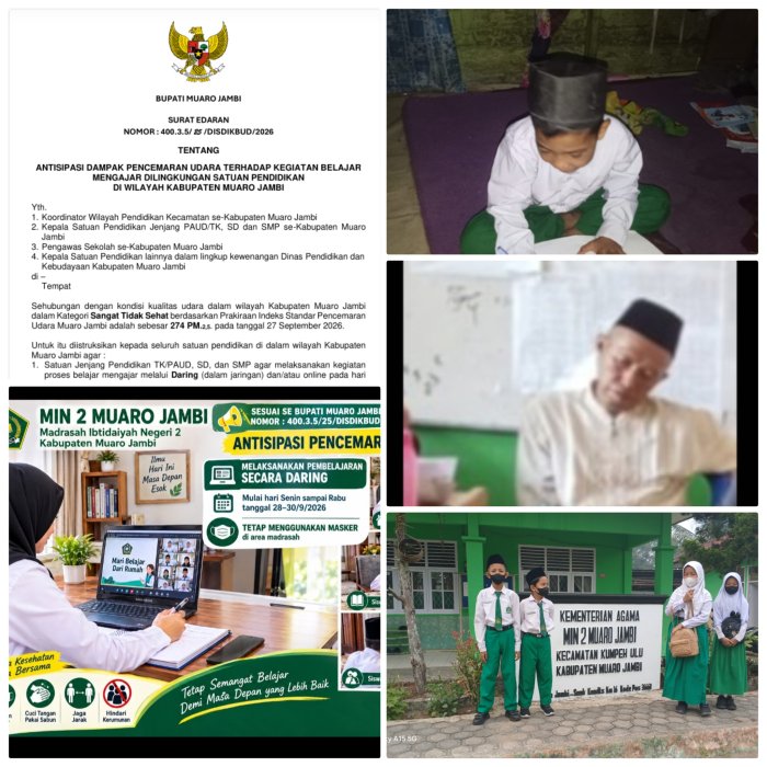 MIN 2 Muaro Jambi Terapkan Belajar Daring Cegah Pencemaran Udara MIN 2 Muaro Jambi Terapkan Belajar Daring Cegah Pencemaran Udara