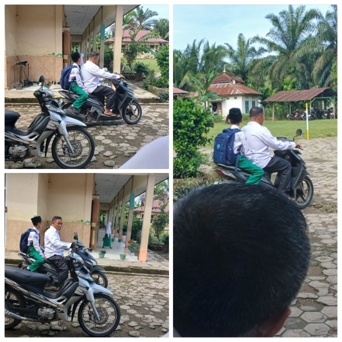 Staf MIN 2 Muaro Jambi Dampingi Umam Zadda Siswa Kelas 4 Yang Sakit di Madrasah