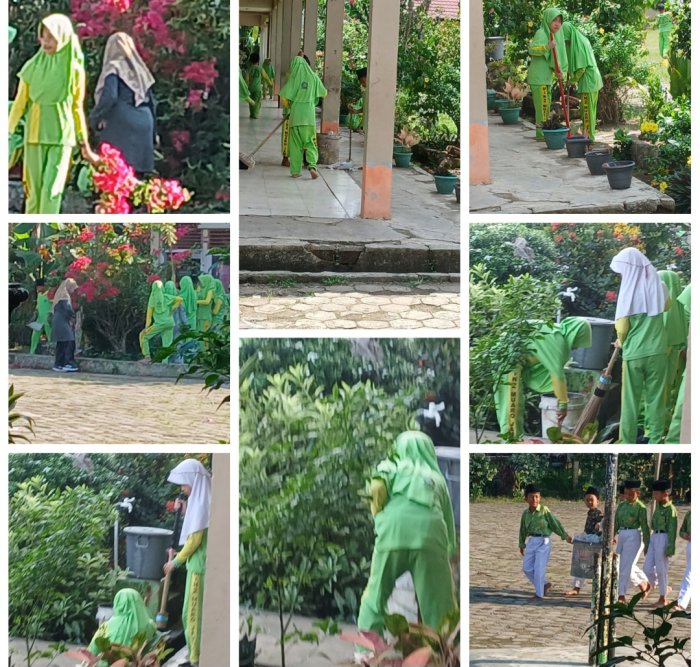 Siswa MIN 2 Muaro Jambi Gelar Gotong Royong Sekolah