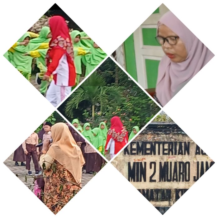 Hamidah,Waka Kurikulum MIN 2 Muaro Jambi Dampingi  Aksi Bersih Madrasah