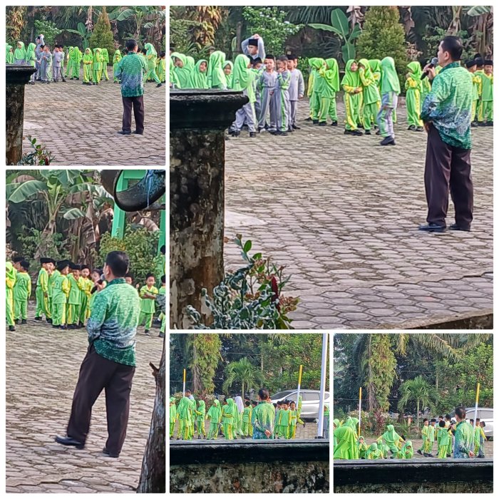 Nizarlis Pimpin Persiapkan Barisan Senam Pagi di MIN 2 Muaro Jambi