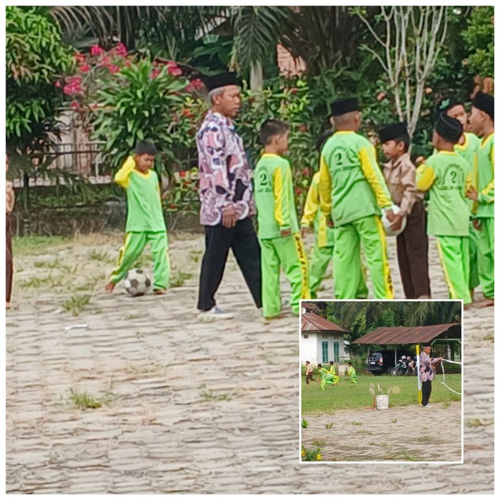 Guru PJOK MIN 2 Muaro Jambi Latih Siswa Sepak Bola