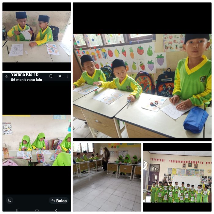 Wali Kelas 1B Dampingi Siswa Pelajari Bangun Kubus