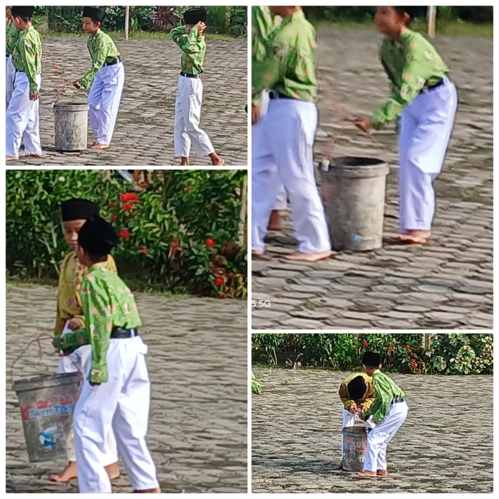 Siswa Kelas 4 Madrasah Tarikan Lakukan Aksi Pungut Sampah
