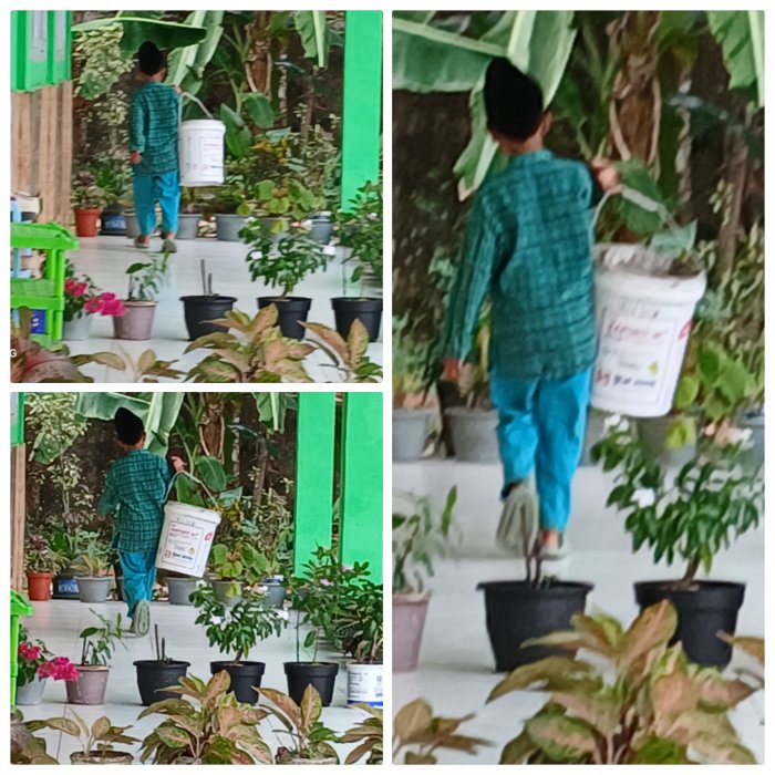 Siswa kelas 1B MIN 2 Muaro Jambi Gelar Kegiatan Bersih Buang Sampah Jelang Masuk