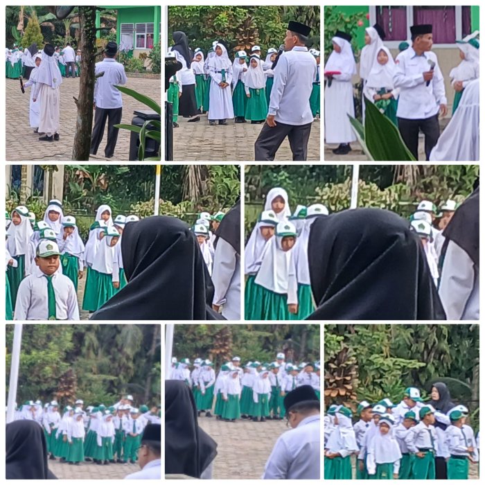 Punis Arifin Pimpin Persiapan Peserta Upacara di lapangan Madrasah Punis Arifin Pimpin Persiapan Peserta Upacara di lapangan Madrasah