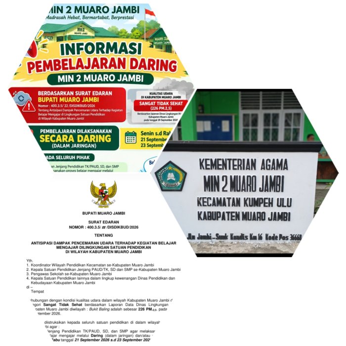 MIN 2 Muaro Jambi Perpanjang Belajar Daring Dua Hari