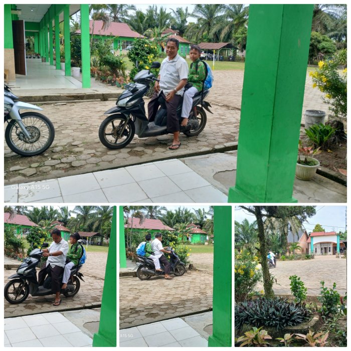 Staf MIN 2 Muaro Jambi Antar Pulang Siswa Sakit