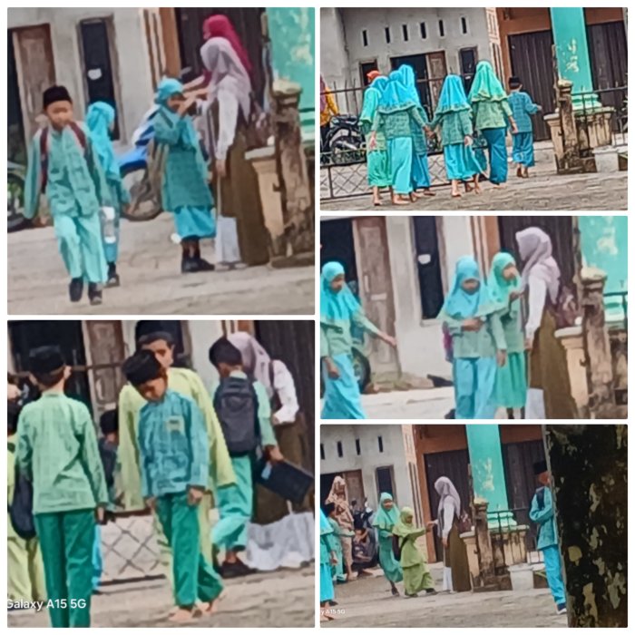 Guru Piket MIN 2 Muaro Jambi Sambut Siswa Madrasah Penuh Keakraban
