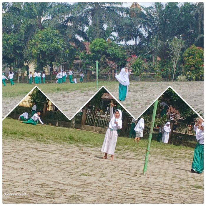 Siswa MIN 2 Muaro Jambi Main Kitiran Sebelum Upacara