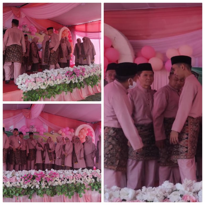 MIN 2 Muaro Jambi Gelar Foto Bersama Guru dan Staf Di atas Panggung Tasyakuran siswa ke 30