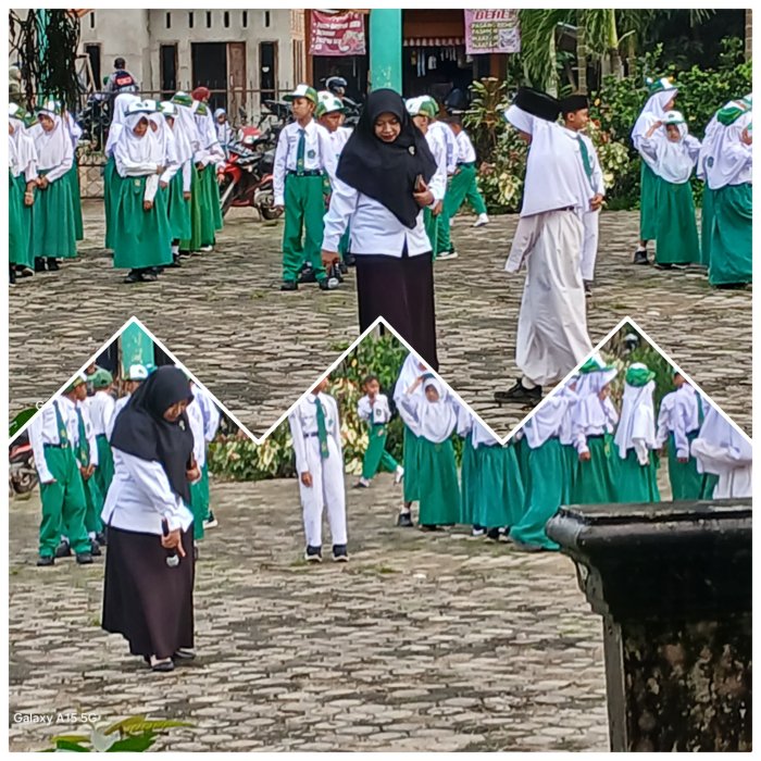 Wali Kelas 6 Pandu Petugas Upacara dengan Titik Koordinat