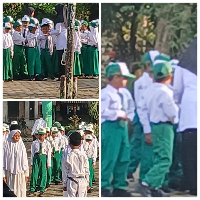 Guru dan Staf Madrasah Tarikan Persiapkan Upacara Bendera