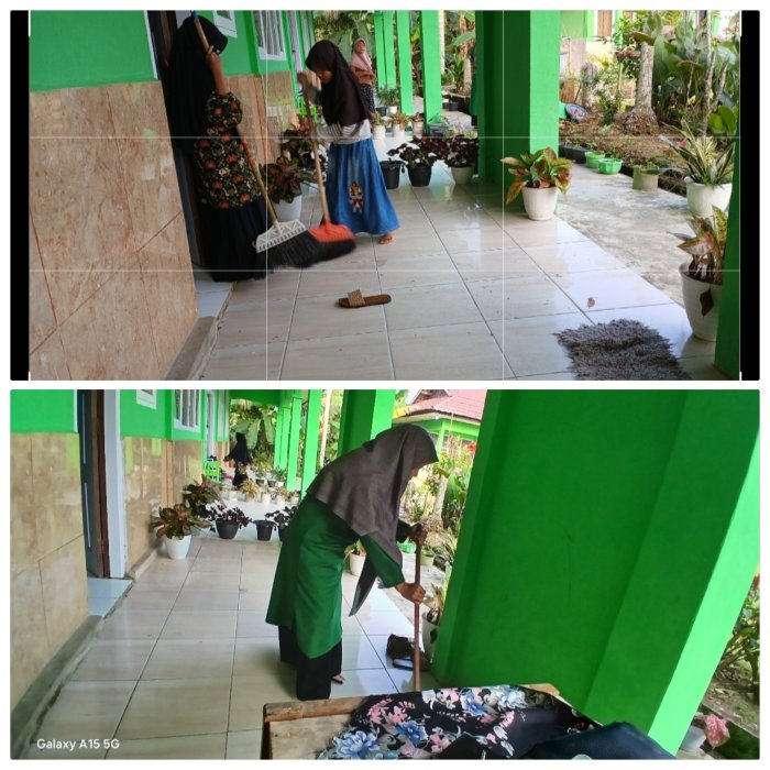 Guru dan Siswa MIN 2 Muaro Jambi Gotong Royong Bersihkan UKS