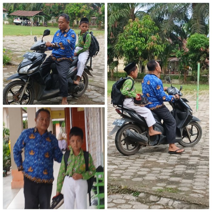 Staf MIN 2 Muaro Jambi Dampingi Siswa Kelas 4 yang Sakit