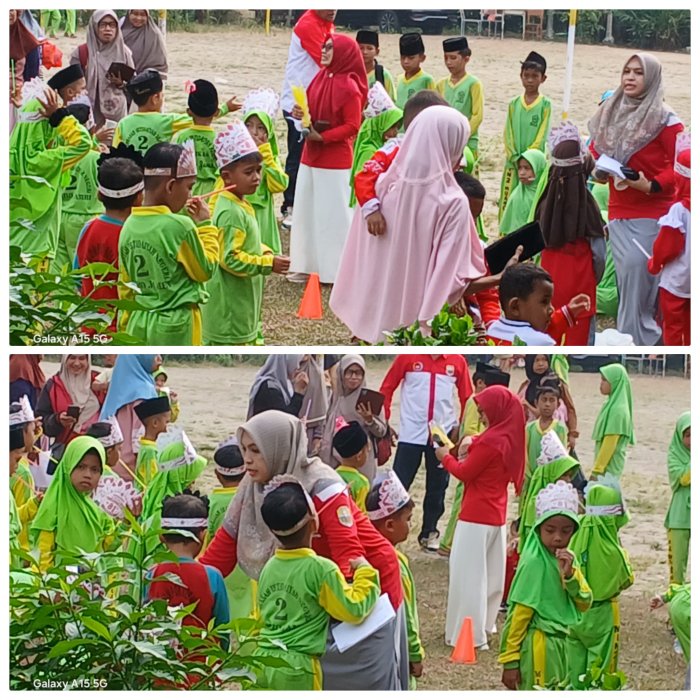 Wali Kelas MIN 2 Muaro Jambi Dukung Lomba Estafet Gelas