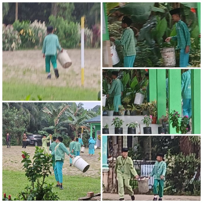 Siswa MIN 2 Muaro Jambi Jaga Kebersihan Jelang Ujian Madrasah