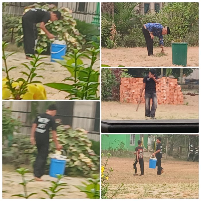 Kamad min 2 Muaro Jambi beri amanat ,bersih- bersih usai upacara Kamad min 2 Muaro Jambi beri amanat ,bersih- bersih usai upacara