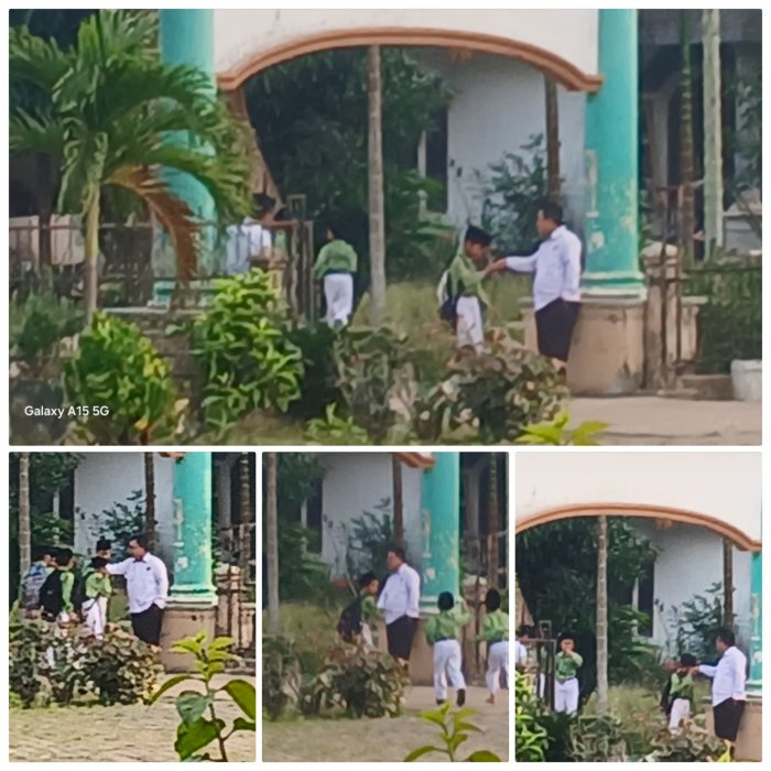 Guru dan Satpam MIN 2 Muaro Jambi Sambut Siswa di Gerbang Guru dan Satpam MIN 2 Muaro Jambi Sambut Siswa di Gerbang