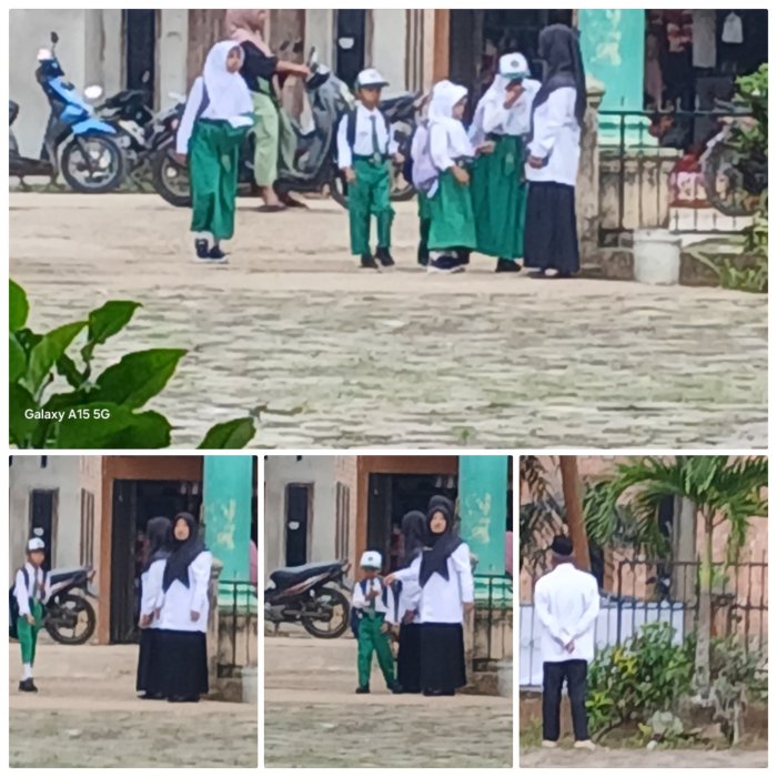 Guru Dan Staf MIN 2 Muaro Jambi Sambut Siswa dengan Ramah di Gerbang