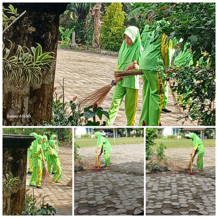 Siswa MIN 2 Muaro Jambi Gelar Aksi Sapuh Bersih Sampah Di Lingkungan Madrasah