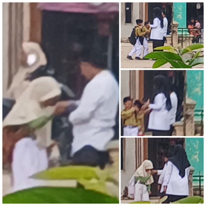 Askuri Dan Muspidah Guru Piket Sambut Siswa di Gerbang MIN 2 Muaro Jambi