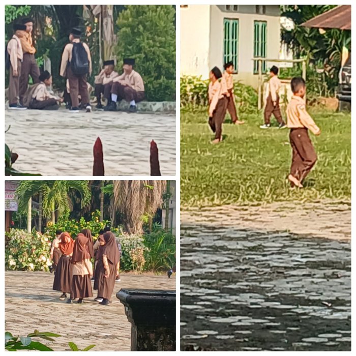 Rutinitas Pagi Siswa MIN 2 Muaro Jambi di Sekolah