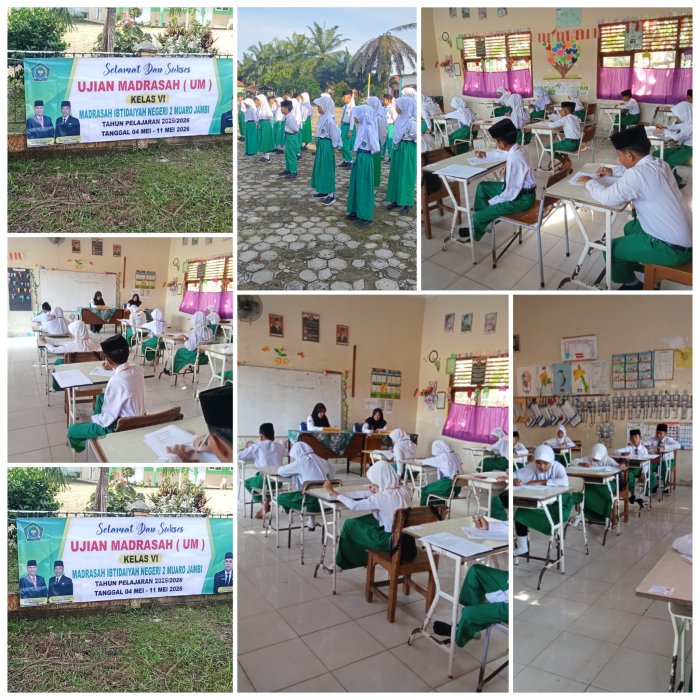 Siswa MIN 2 Muaro Jambi Tertib Jalani Ujian Madrasah