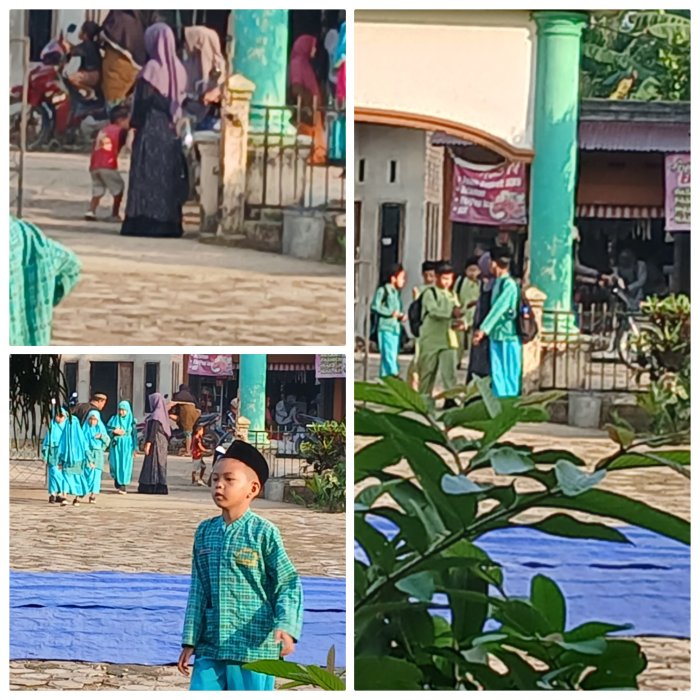 Guru Piket Fitria Sambut Siswa di Gerbang Sekolah Guru Piket Fitria Sambut Siswa di Gerbang Sekolah