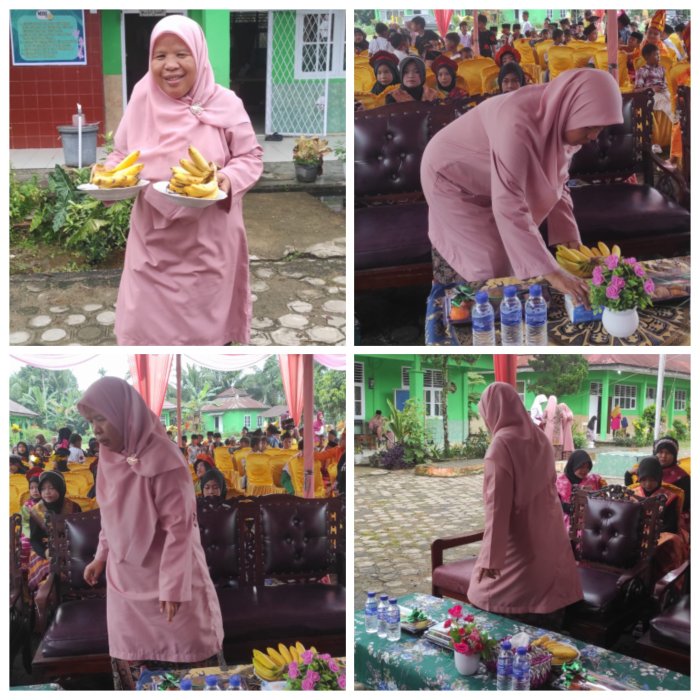 Hamidah Layani Tamu Tasyakuran Pelepasan Siswa MIN 2 Muaro Jambi