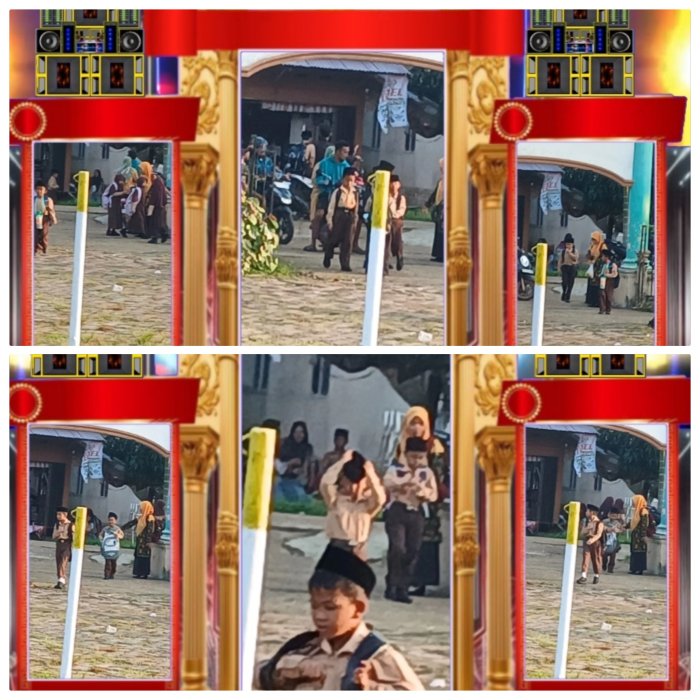 Guru MIN 2 Muaro Jambi Sambut Siswa di Gerbang Madrasah