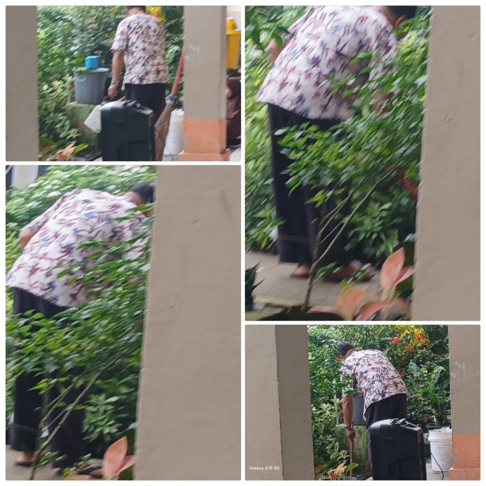 Ahmad Zamroni staf madrasah Inisiasi Bersih-Bersih Selokan MIN 2 Muaro Jambi