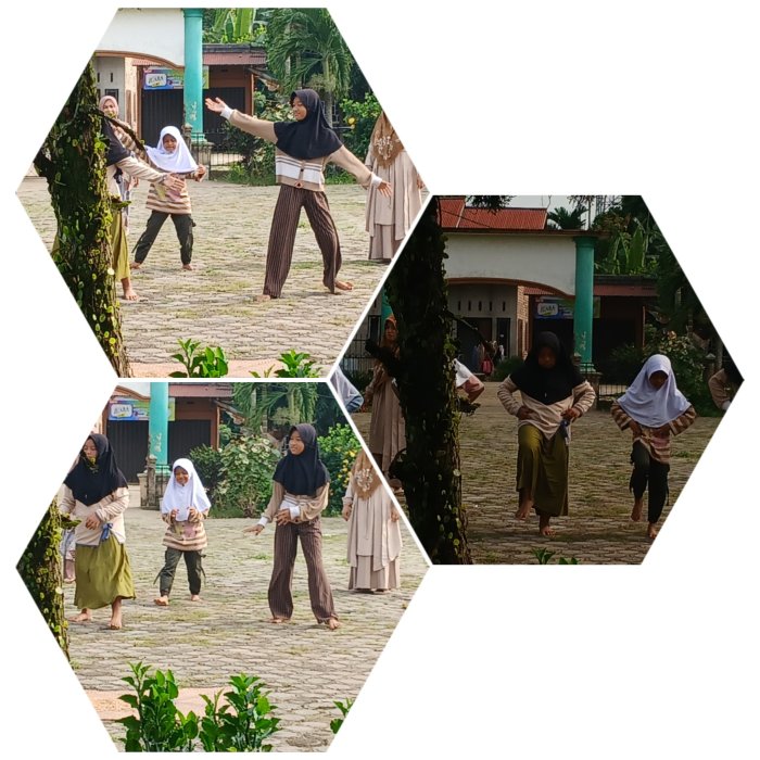 Semangat Hadapi Aksioma,Siswa MIN 2 Muaro Jambi Berlatih Tari Tumbuk Padi