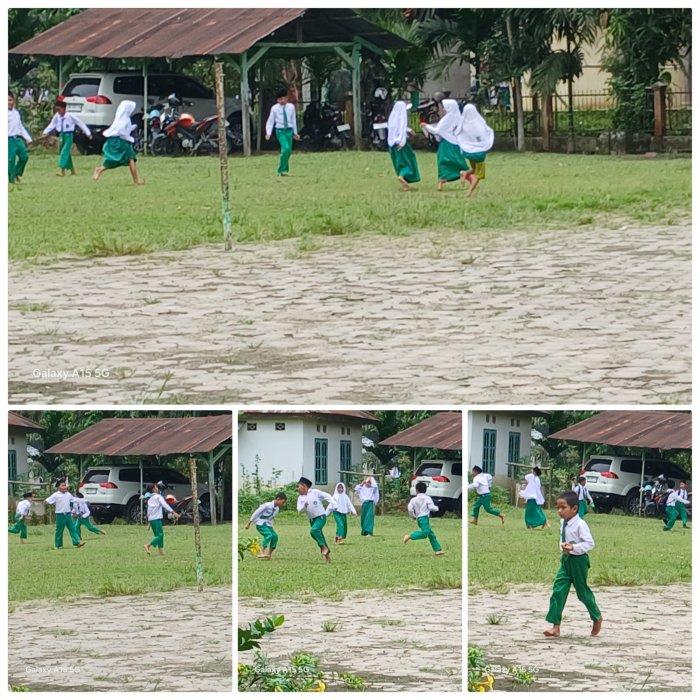 Siswa Manfaatkan Waktu Istirahat dengan Bermain Bersama