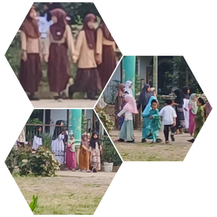 Suasana siswa min 2 Muaro Jambi   masuk gerbang menuju kelas