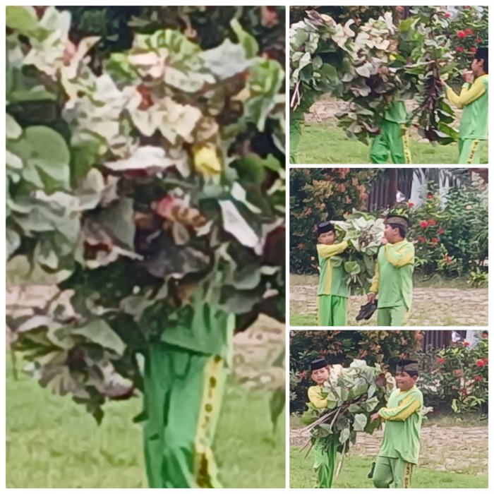 Siswa Madrasah Bersihkan Sampah pada Hari Kedua PMB