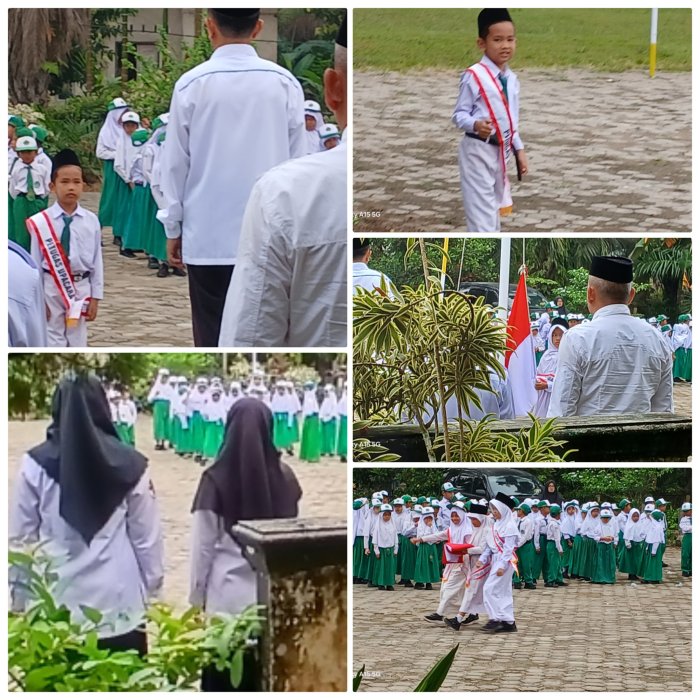 Siswa Kelas 4 MIN 2 Muaro Jambi Pimpin Upacara Bendera