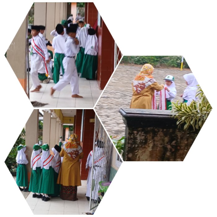 Wali Kelas 3A MIN 2 Muaro Jambi Latih Siswa Jadi Petugas Upacara