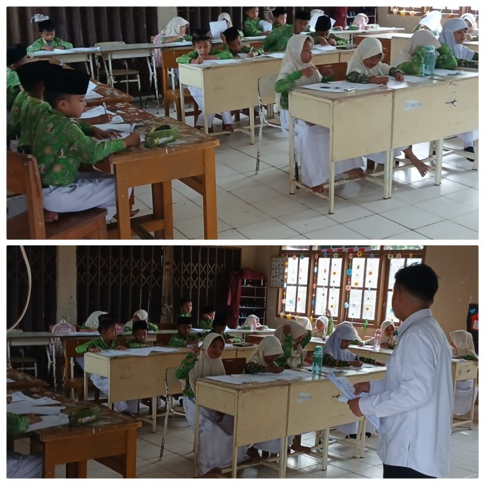 Ujian Kelas 3A MIN 2 Muaro Jambi Berjalan Tertib
