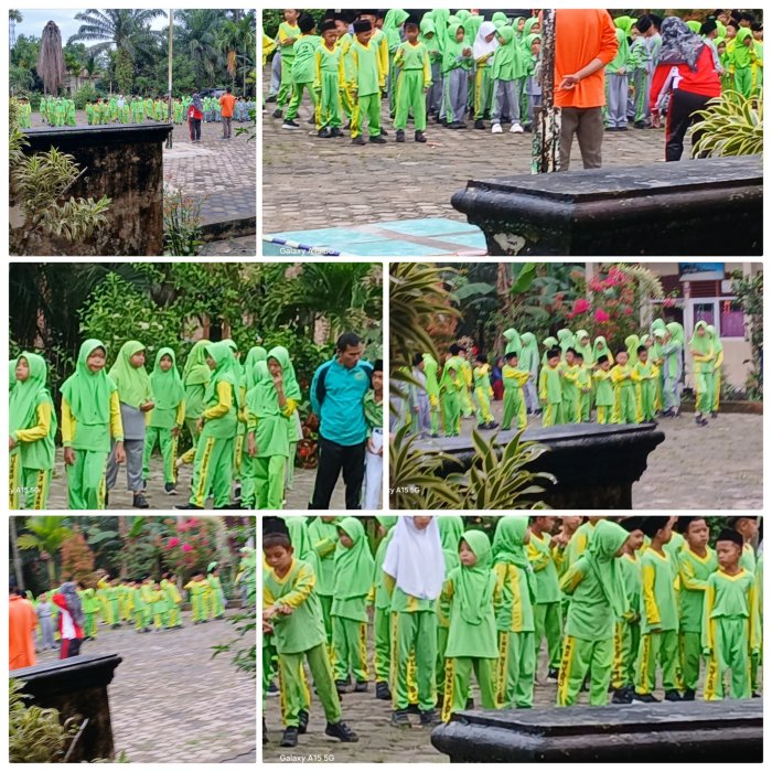 Wali Kelas 5B MIN 2 Muaro Jambi Dorong Gotong Royong Siswa