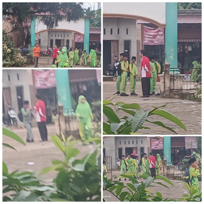 Wali kelas 5B dan Guru SKI MIN 2 Muaro Jambi Sambut Siswa di Pagi Hari