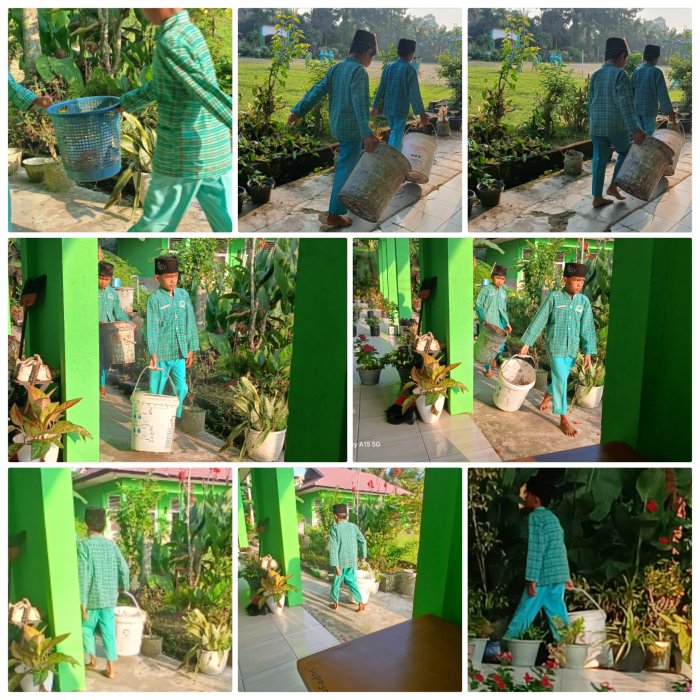 Siswa MIN 2 Muaro Jambi Rutin Jaga Kebersihkan Lingkungan Madrasah