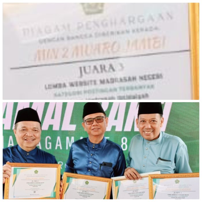MIN 2 Muaro Jambi Raih Juara Tiga Lomba Website Madrasah