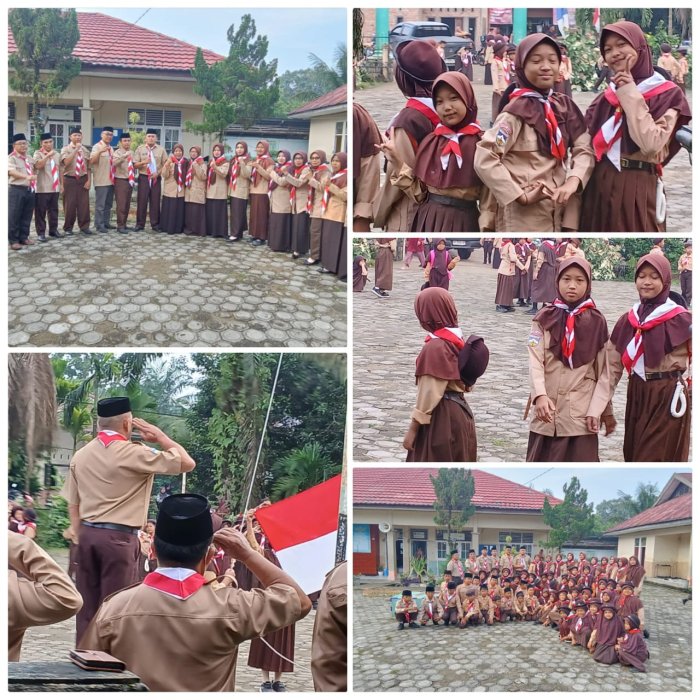Latihan Pramuka MIN 2 Muaro Jambi Tingkatkan Disiplin Siswa