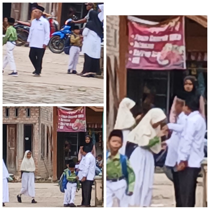 Guru MIN 2 Muaro Jambi Sambut Siswa di Gerbang Sekolah